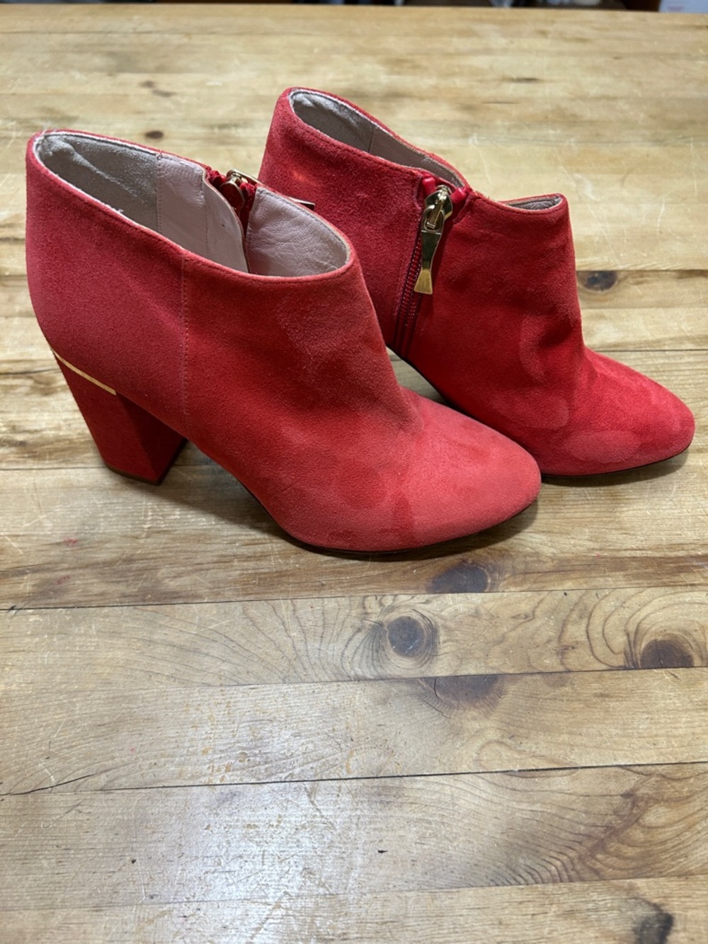 Kate Spade Red Darota Suede Ankle Boots 5.5W